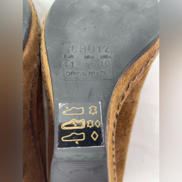Schutz Brazilian Brown Suede Wedge Heels Size 10 - Picture 5 of 7